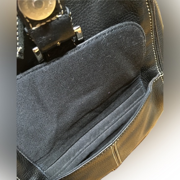 Tignanello Pebbled Leather Backpack Rucksack Bag Buckle Front Flap main image 8